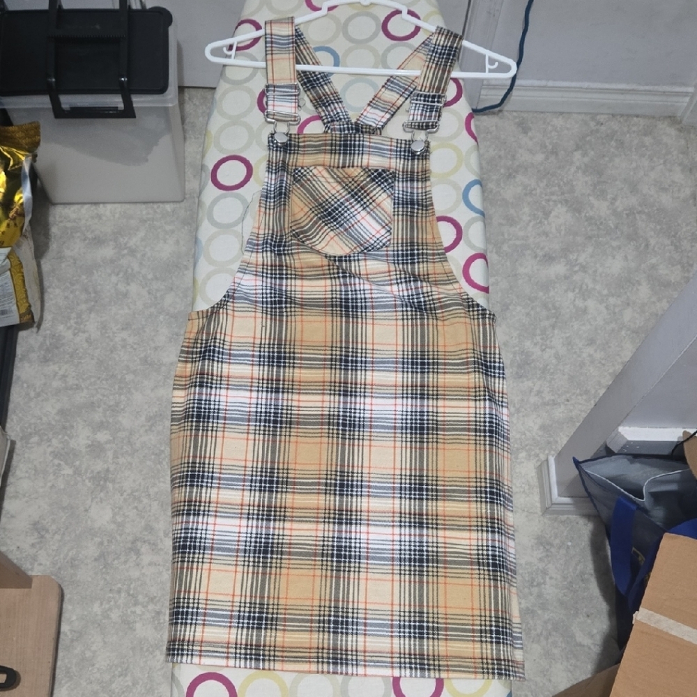 Ardene Checkered Jumper Dress with Adjustable Straps